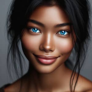 Blasian Woman with Blue Eyes: Unique and Captivating Beauty