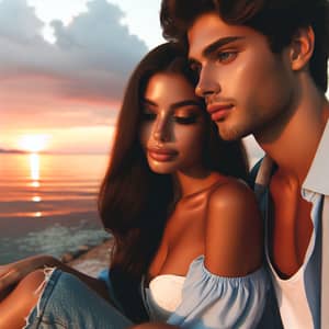 Romantic Ocean Sunset | Caucasian Girl & Middle Eastern Boy