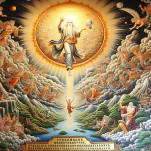 Divine Creation of Universe by Trinity: Creator, Word Bringer, Vitality Spirit