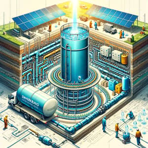 Detailed Underground Water Source and Borehole System Illustration