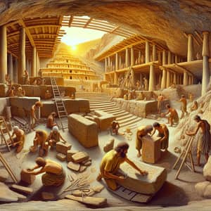 Göbeklitepe Temple Construction: Ancient Workers in Action