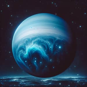 Dreamy Blue Neptune in the Cosmos