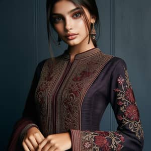 Elegant South Asian Girl in Traditional Salwar Suit