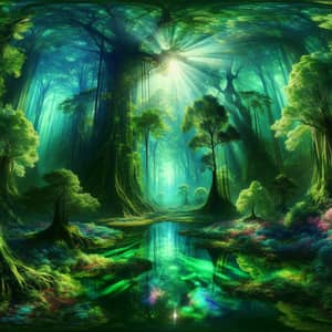 Enchanting Mystical Forest and Glowing Lake