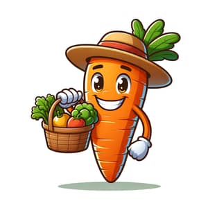 Organic Food Provider: Vibrant Cartoon Character for Health & Vitality