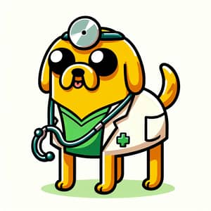 Yellow Doctor Dog Costume | Friendly Canine Character