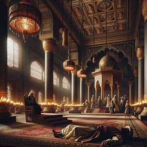 Jahiliyyah Period: Sultan's Grand Palace Scene with Middle-Eastern Man