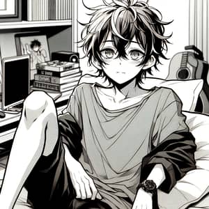 Charming Anime Boy in Casual Outfit | Anime Character Art