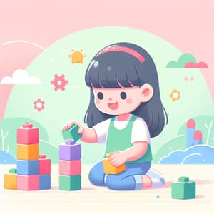 Young Girl AI Illustration for Children's Book