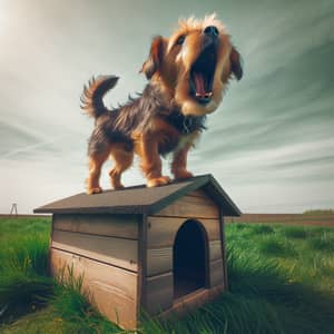 Energetic Dog Barking on Wooden Doghouse | VitalPets