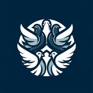 Team Logo Design with Five Pigeons Symbolizing Unity and Teamwork