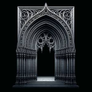 Dark Gothic Portal Clipart: Intricately Carved Design