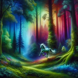 Mystical Forest Unicorn | Vibrant Colors & Dream-like Lighting