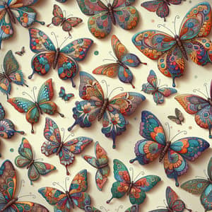 Vibrant Butterfly Wallpaper with Intricate Patterns
