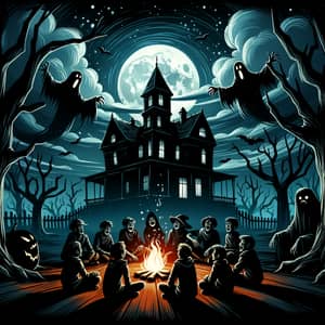 Spooky Tale Under Moonlit Sky - Haunted Mansion & Ghost Stories