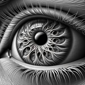 Surrealist Monochromatic Eye in Hyperrealism | High Resolution Art