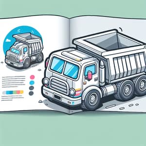 Fun Animated White Dump Truck for Kids Brochure