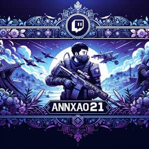 Custom Streamer Banner for Twitch with Blue-Purple Theme