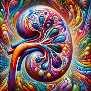 Colorful Abstract Human Kidney Art
