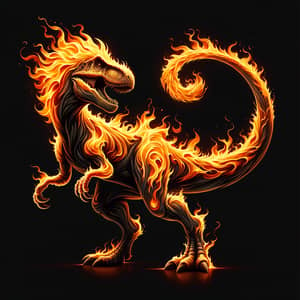 Majestic Flame Dinosaur - Powerful and Dynamic Imagery