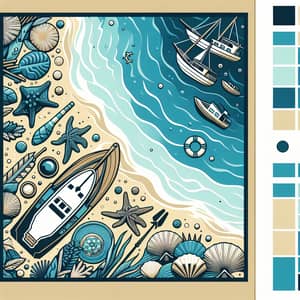 Marine Theme Graphics Template | Beige & Blue Colors