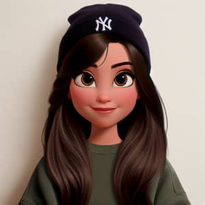 Disney Princess with Brown Eyes and Long Straight Dark Brown Hair