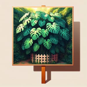 Vibrant Monstera Plant | Vertical Display of Lush Green Foliage