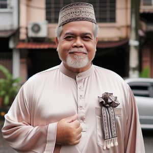 Malaysian Traditional Attire for Men | 55-Year-Old Male in Baju Melayu