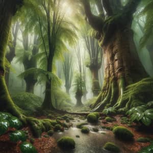 Verdant Forest Rainfall Scene - Tranquil Nature Photography