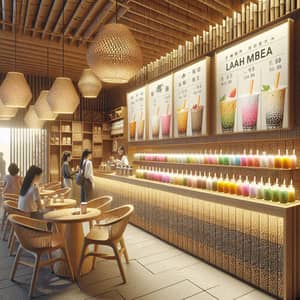 Bamboo-themed Milk Tea Shop: Cozy & Stylish Cafe Experience