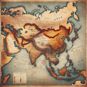 Historical Map of Asia: First Century Political Geography