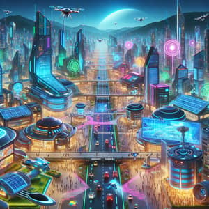 Futuristic Cityscape with High-Tech Buildings | Innovative Game Design Elements