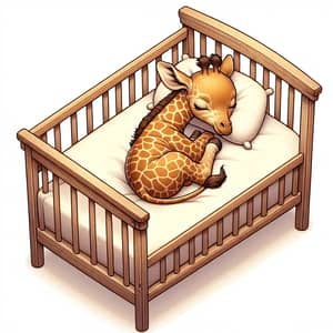 Baby Giraffe Sleeping Peacefully | Nursery Illustration
