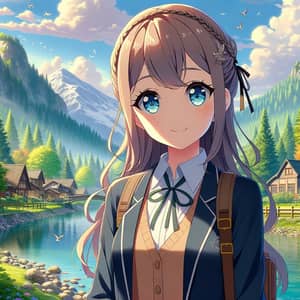 Anime Style Desktop Wallpaper with Serene Scenery