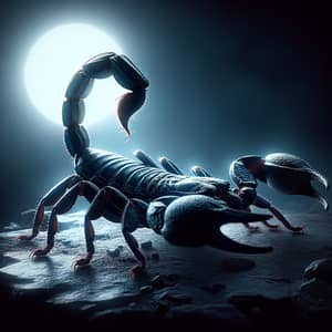 Common Scorpion: Ready to Strike in Moonlight