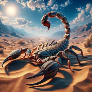 Detailed Scorpion in Desert Landscape - Arachnid Wilderness Encounter