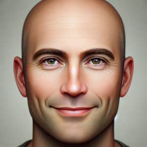 Portrait of Friendly Middle-Aged Bald Man with Gentle Expression