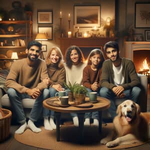 Multicultural Family in Cozy Living Room | Home Happiness