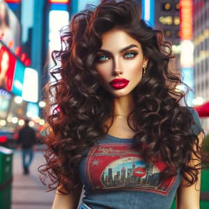 Hispanic Adult Film Star | Lustrous Brunette Hair, Emerald Eyes