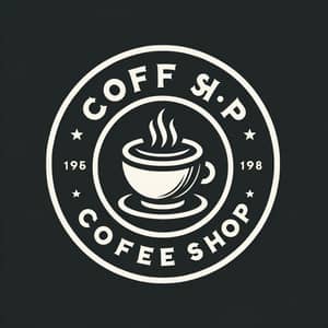 Vintage Monochromatic Coffee Shop Logo Design | Noir-inspired Cup Emblem