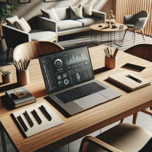 Modern Workspace with Organized Desk and Laptop for Productivity