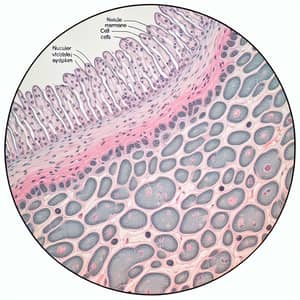 Detailed Microscopic View of Simple Squamous Epithelium in Kidney
