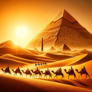Ancient Egypt Pyramids at Sunset: Mysteries Amidst the Sands