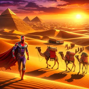 Marvel Superheroes in Egyptian Desert | Cinematic 4K Scene