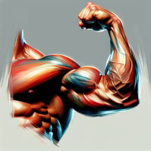 Dynamic Muscle Strength Painting - Vibrant Fitness Inspiration