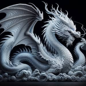 Majestic White Dragon in the Sky - Fantasy Art