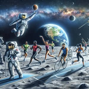 Lunar Sports Spectacle: Diverse Multi-Sport Event Amidst Star-Studded Cosmos