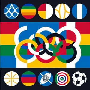 New Olympic Games Flag Design: Rings and Sport Symbols