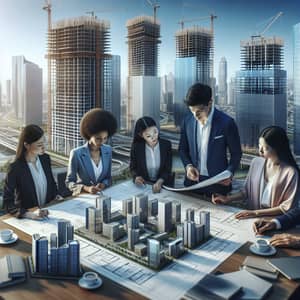 Diverse Professionals Shape Future Skyline in Urban Real Estate Scene