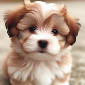 Adorable Brown and White Fluffy Puppy - Cute Small Breed